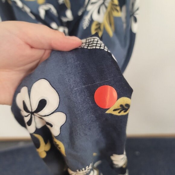 High Society Womens Sleeveless Midi Dress Size L Floral Hawaiian Tropical Beach - Picture 3 of 11